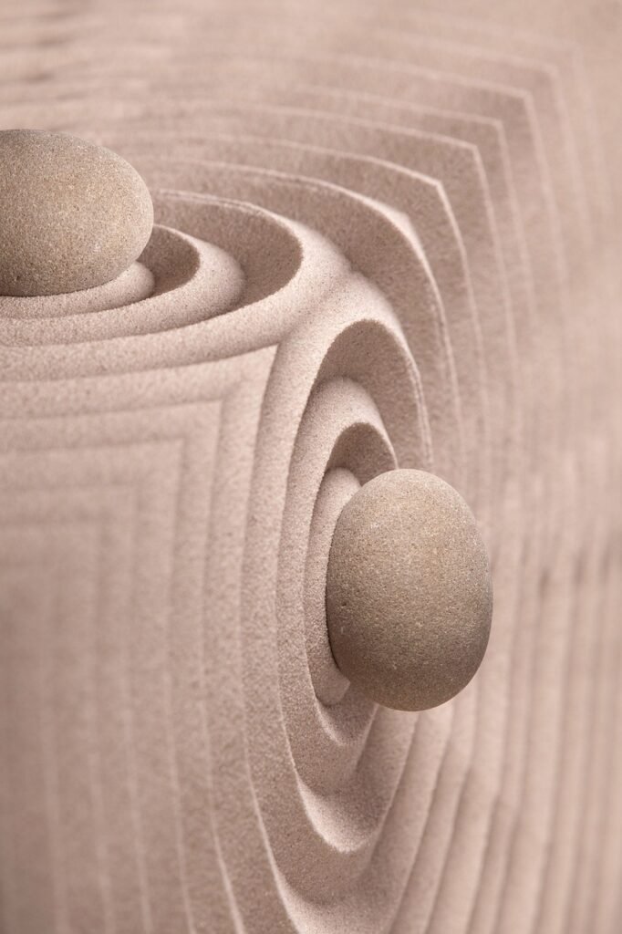 sand, circles, shapes, rock, serenity, dream, peace, infinity